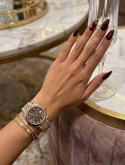 Rolex Datejust Two-Tone Rose Gold Diamond Dark