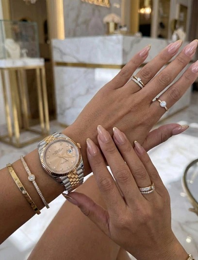 Rolex Datejust Two-Tone Rose Gold Salmon Diamond