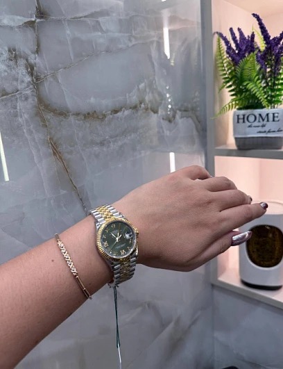 Rolex Datejust Two-Tone Yellow Gold Green Diamond